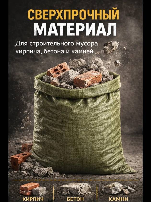 Мешки для строительного мусора 55х95 см 10шт — фото 2