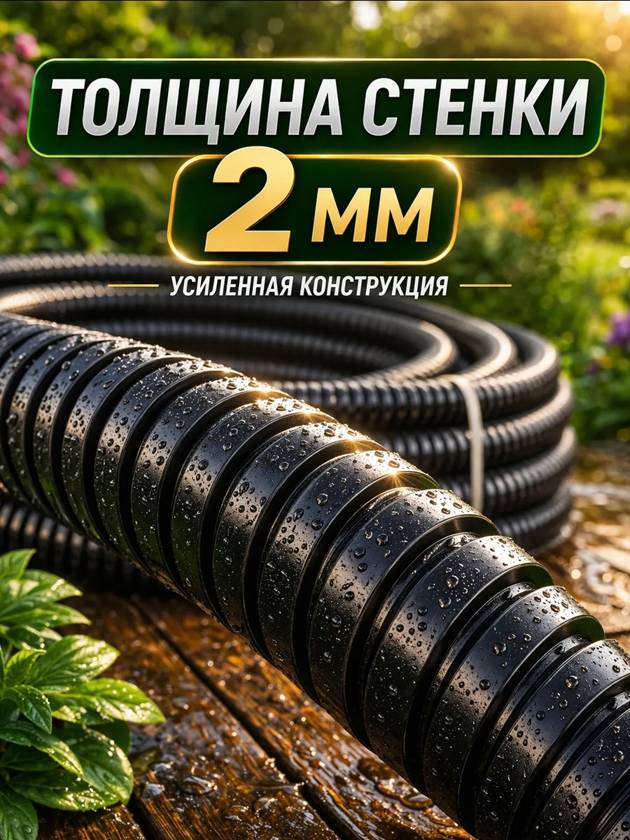 Шланг гофрированный поливочный 20м на 18мм — фото 2