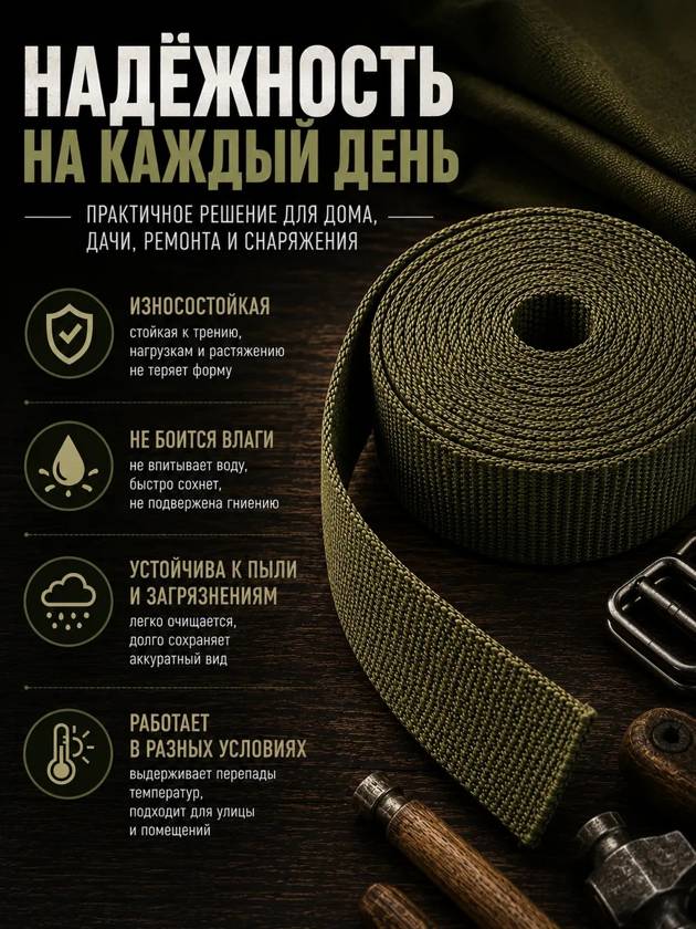 лента брезентовая  25мм - 7 метров — фото 3